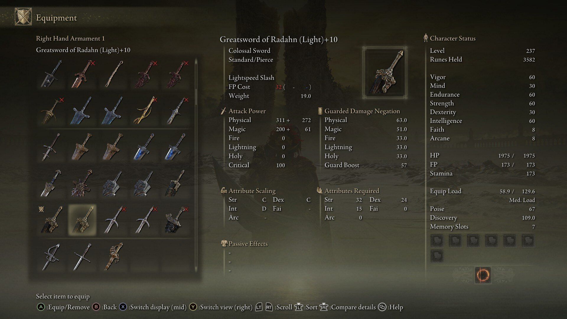 You can craft two weapons and an Incantation from Radahn&#039;s Remembrance (Image via FromSoftware)