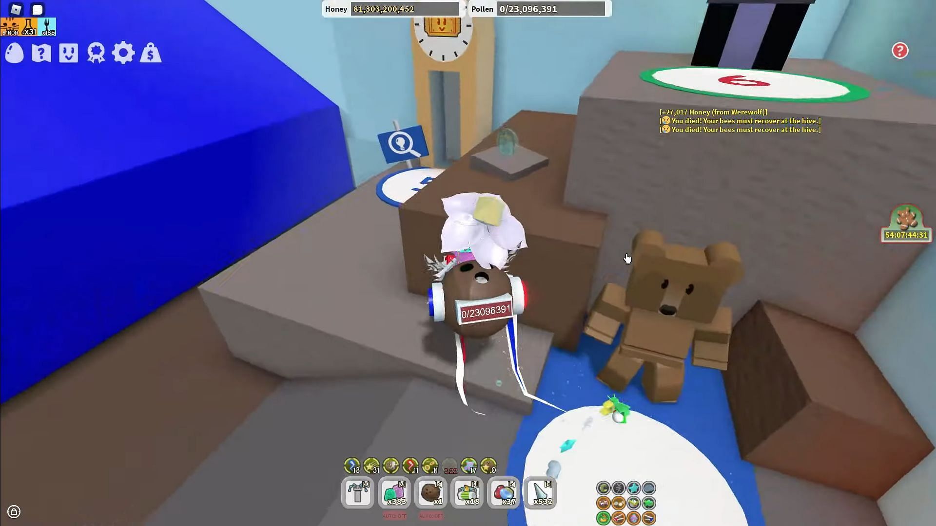 The Brown Bear offers a Gold Egg quest (Image via Roblox || Harkx on YouTube)