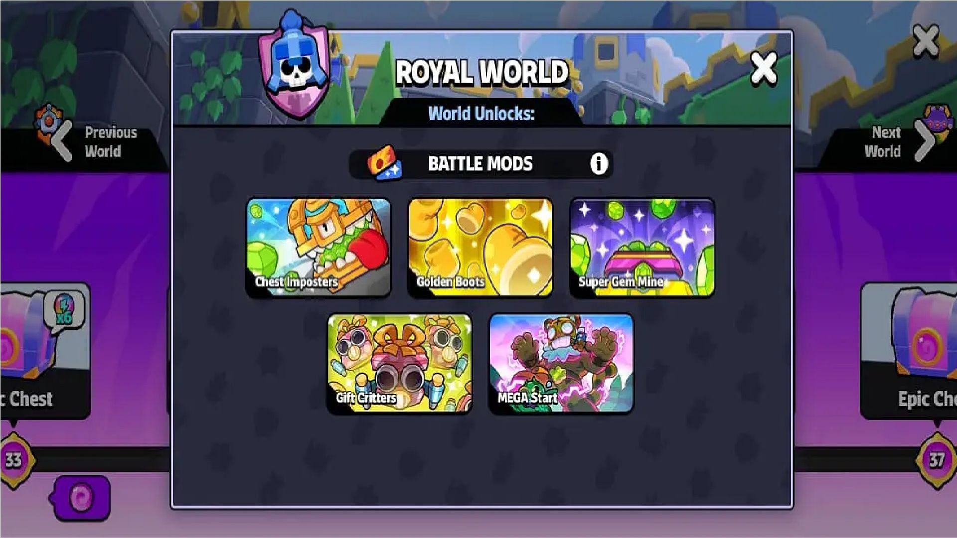 Royal World and all the units that it unlocks (Image via Supercell)