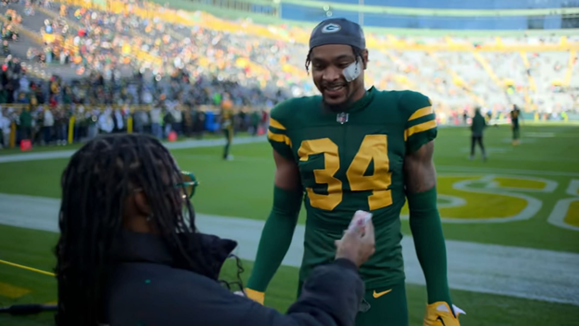 Simone Biles watches her husband&#039;s football game (Image via Netflix)