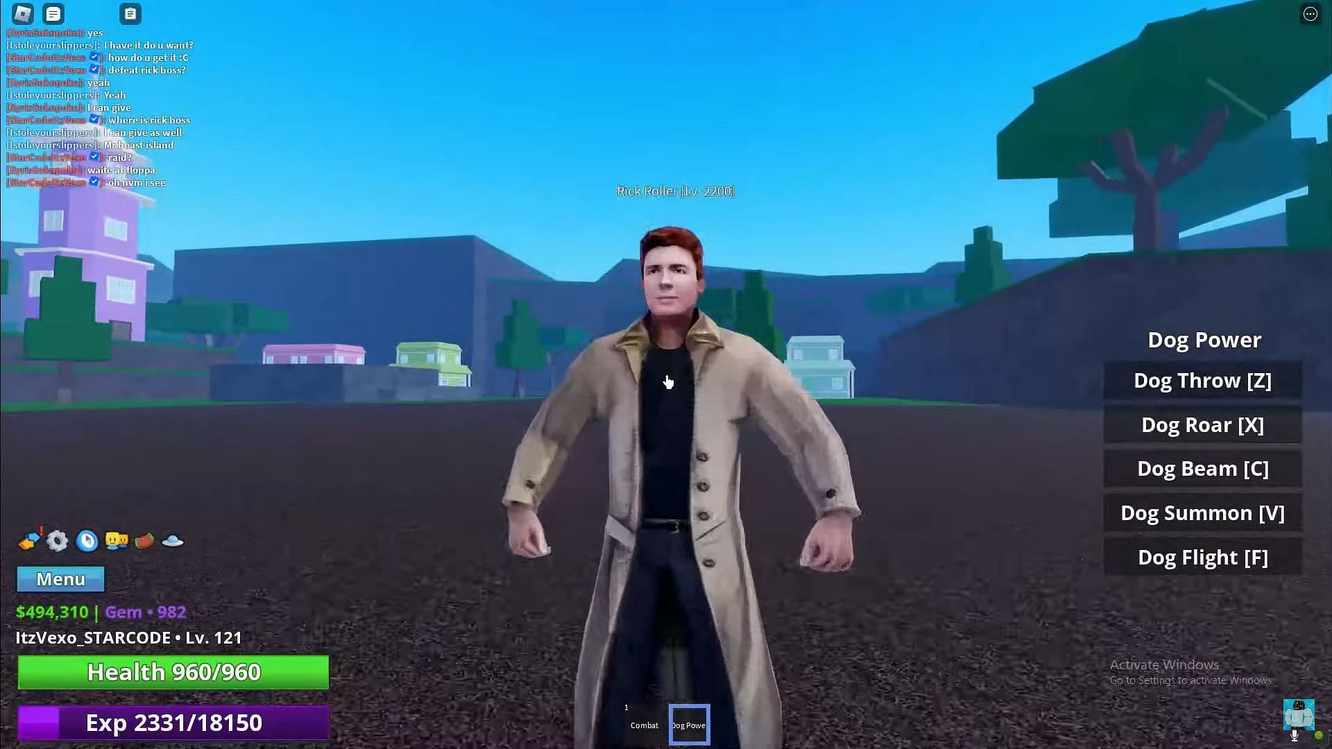 Defeat Rick Roller for an accessory (Image via Roblox || ItzVexo on YouTube)