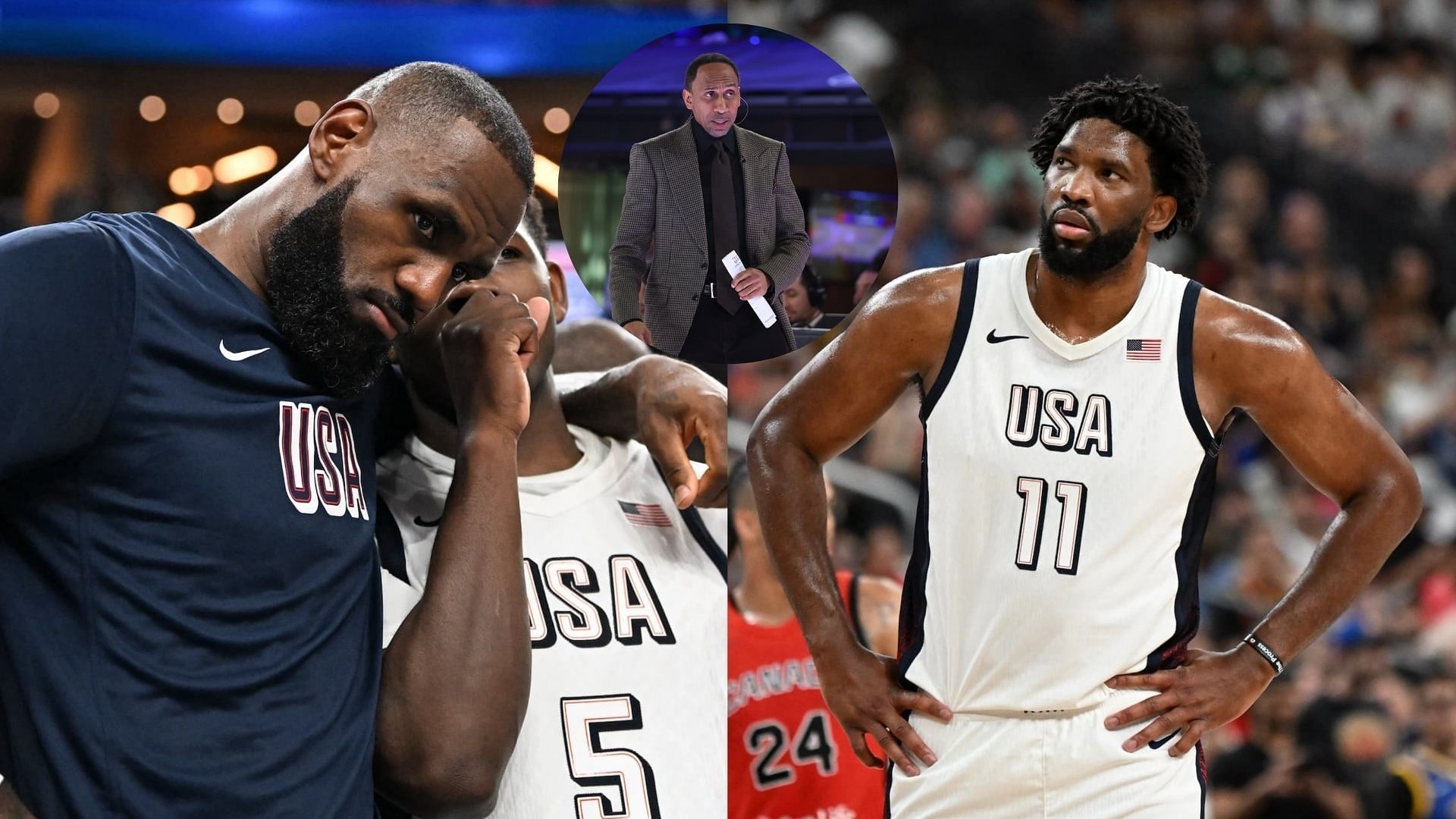 Stephen A. Smith reacts to Joel Embiid regarding LeBron James and the age of Team USA (Images via IMAGN)