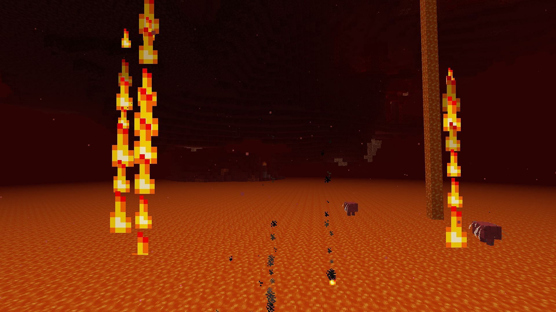 The Nether&#039;s lava oceans have also been enhanced with jets of magma (Image via Mojang Studios)