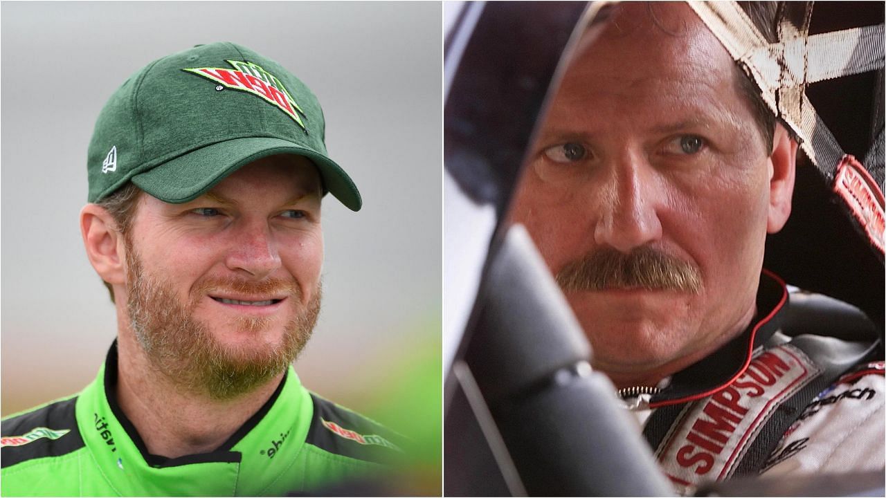 Dale Earnhardt Jr. (L) and NASCAR legend Dale Earnhardt (R) (Image Source - (L): Getty Images and (R):USA TODAY Sports)