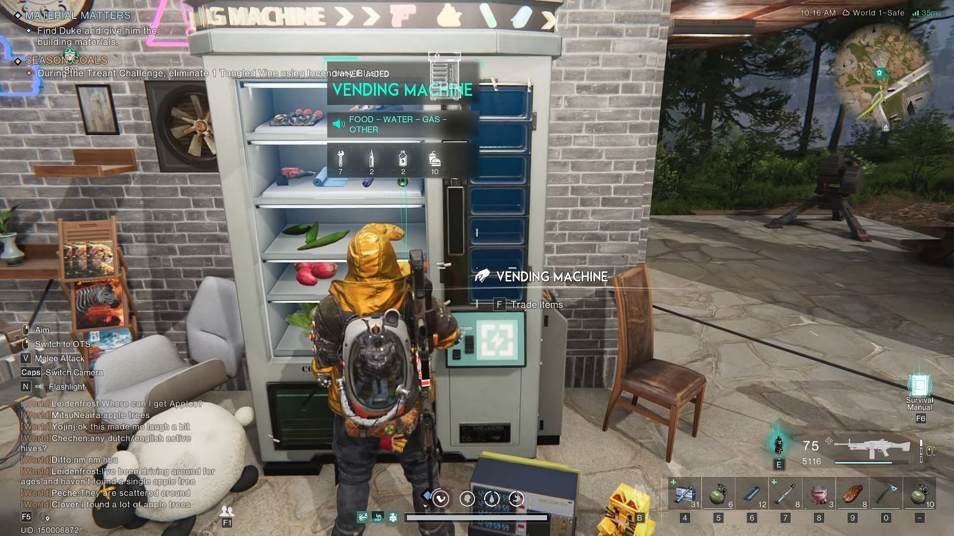 You can use the Vending Machine to sell various items in Once Human (Image via NetEase)