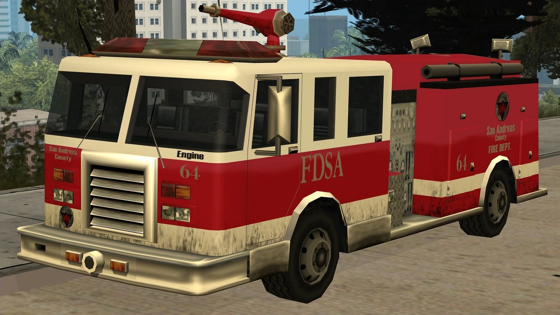 Fire Trucks have a usable water cannon in the game (Image via GTA Wiki || Rockstar Games)