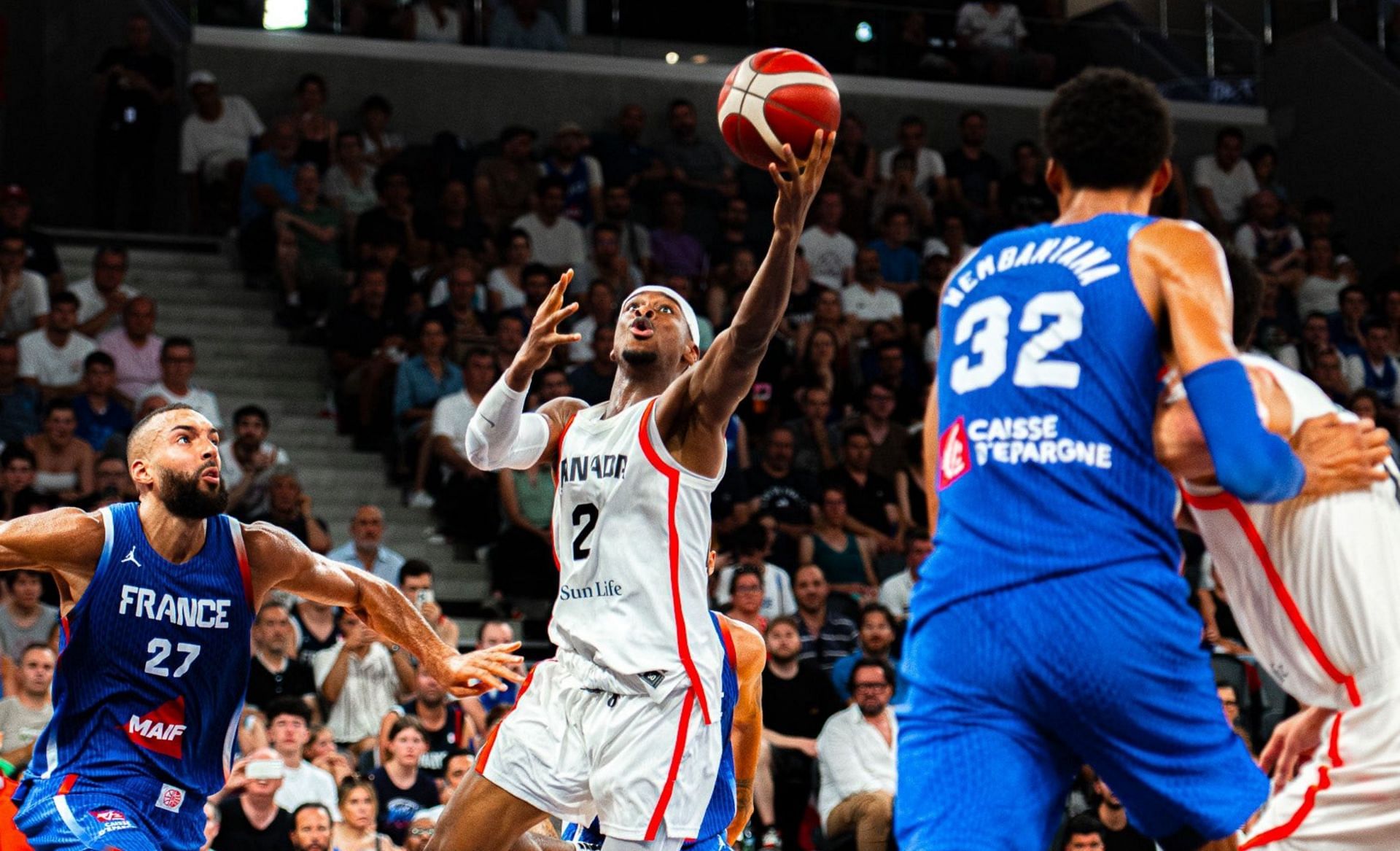 Team France vs Canada Basketball Showcase Player Stats and Box Scores (Credit: X/CanBball)