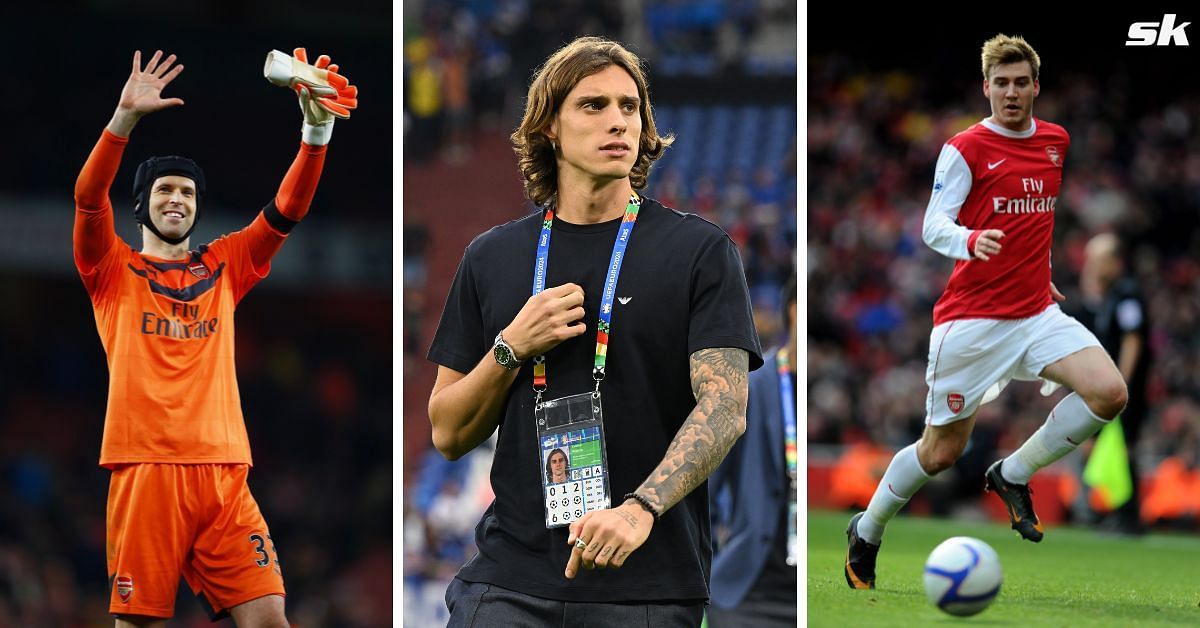 Petr Cech, Riccardo Calafiori and Nicklas Bendtner (image via Getty)