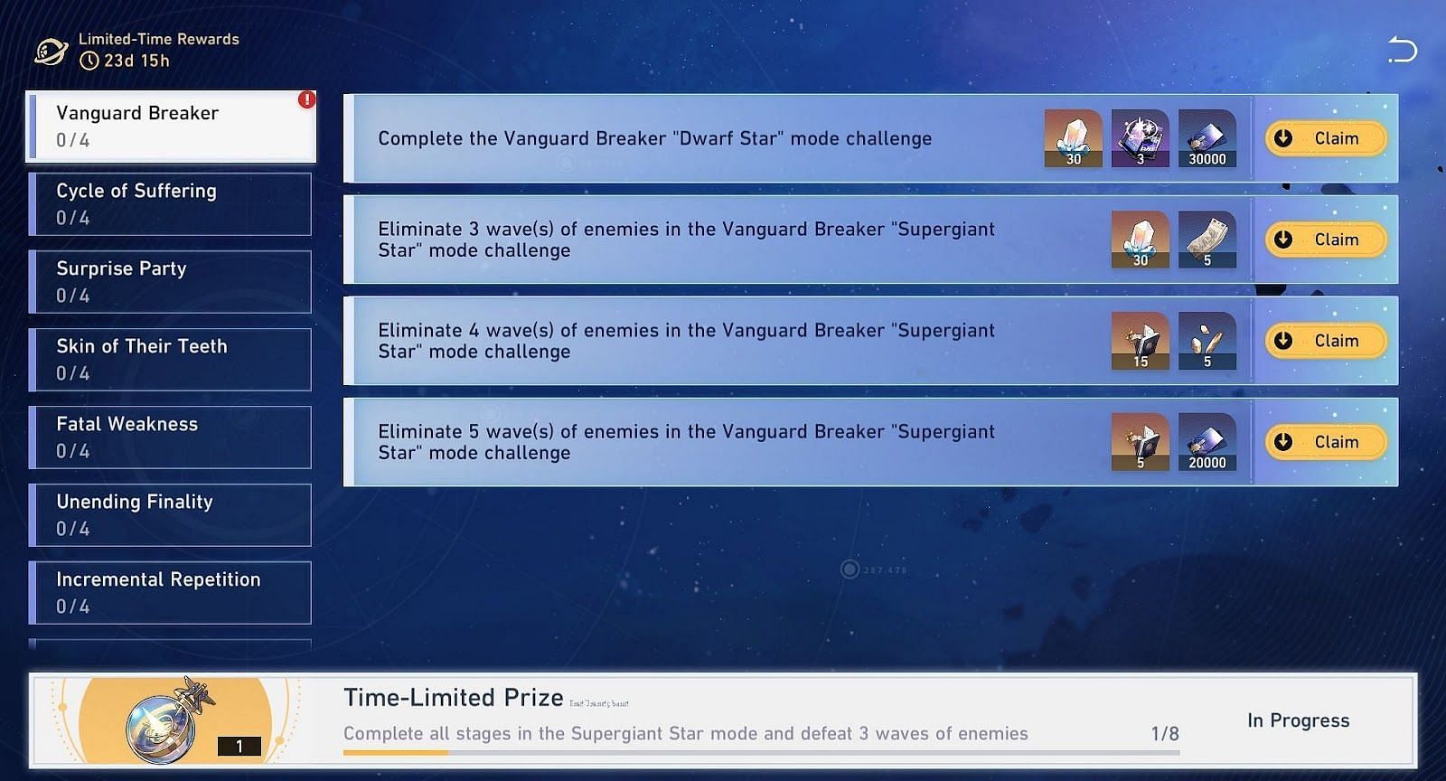 Claim the rewards from the event (Image via HoYoverse)