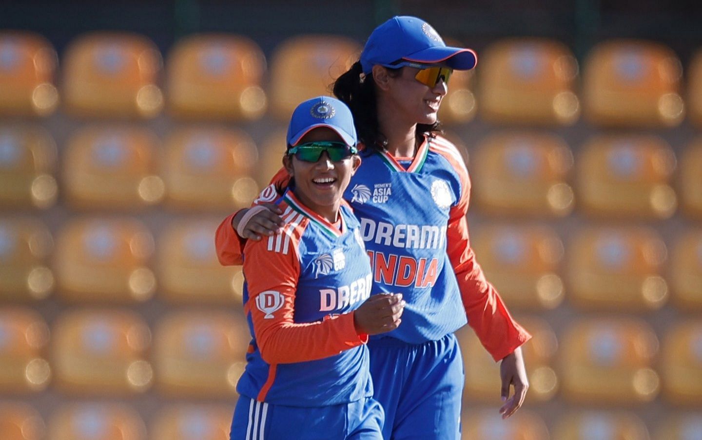 Kanwar dismisses Esha Rohit Oza to get her first international wicket (Image via Instagram/@indiancricketteam)