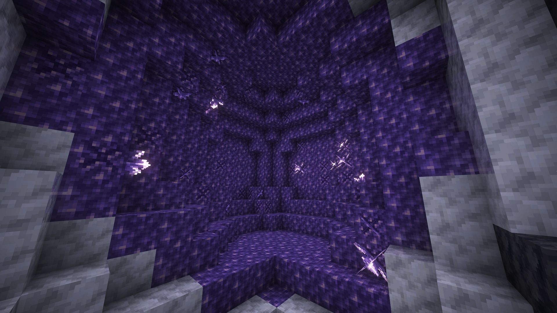 Amethyst Geodes are uncommon generation in Minecraft. (Image via Mojang Studios)