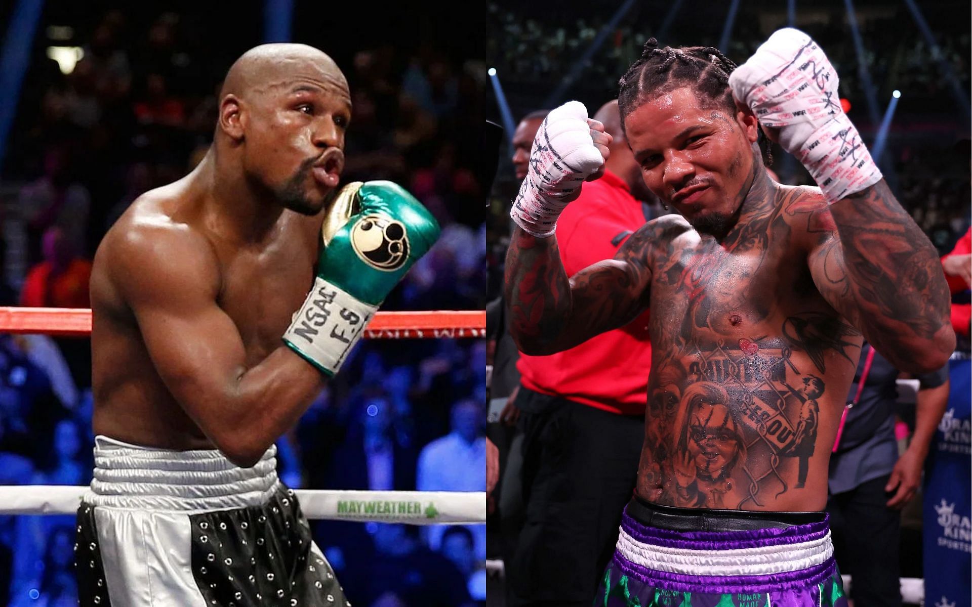 Floyd Mayweather (left) called out by Gervonta Davis