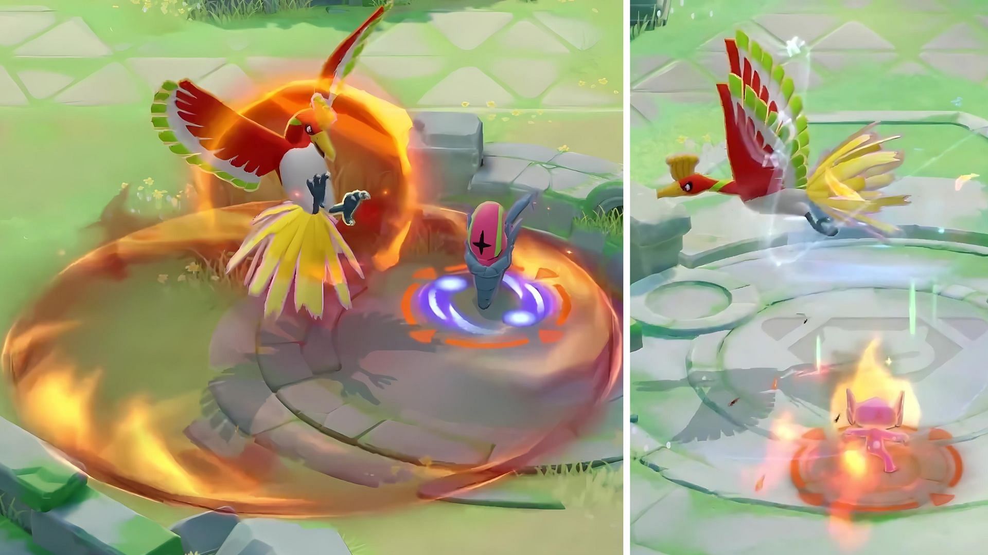 Ho-Oh using Fire Spin and Fly (Image via The Pokemon Company)