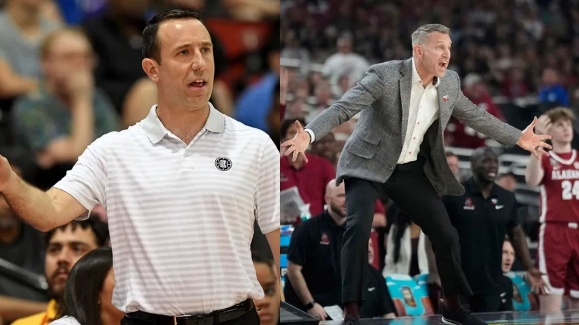 Brian Adams (left) joined the Alabama Crimson Tide to help the coaching staff led by Nate Oats (righjt) (Image Sources: Imagn)