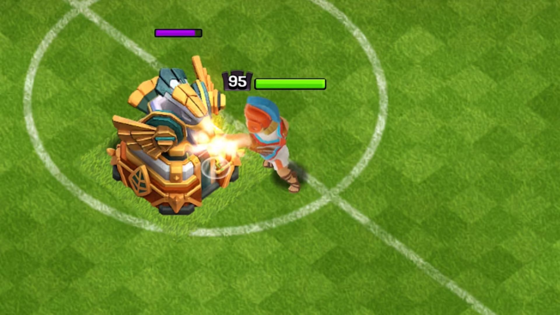 Barbarian King punching the Eagle Artillery in battle (Image via Supercell)