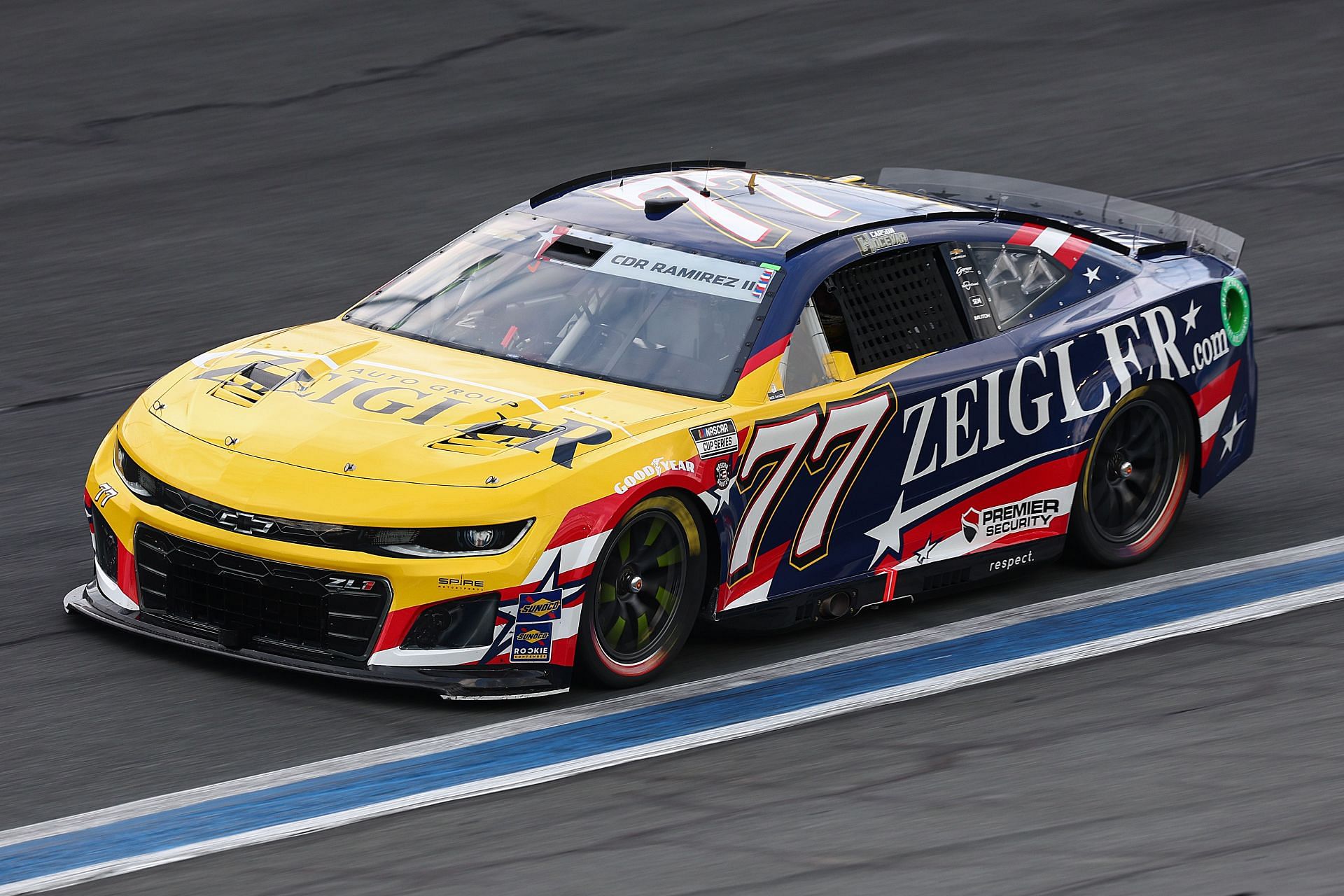 Carson Hocevar, driver of the #77 Zeigler Auto Group Chevrolet, drives during qualifying for the NASCAR Cup Series Coca-Cola 600 at Charlotte Motor Speedway on May 25, 2024 in Concord, North Carolina. (Photo by Jared C. Tilton/Getty Images)