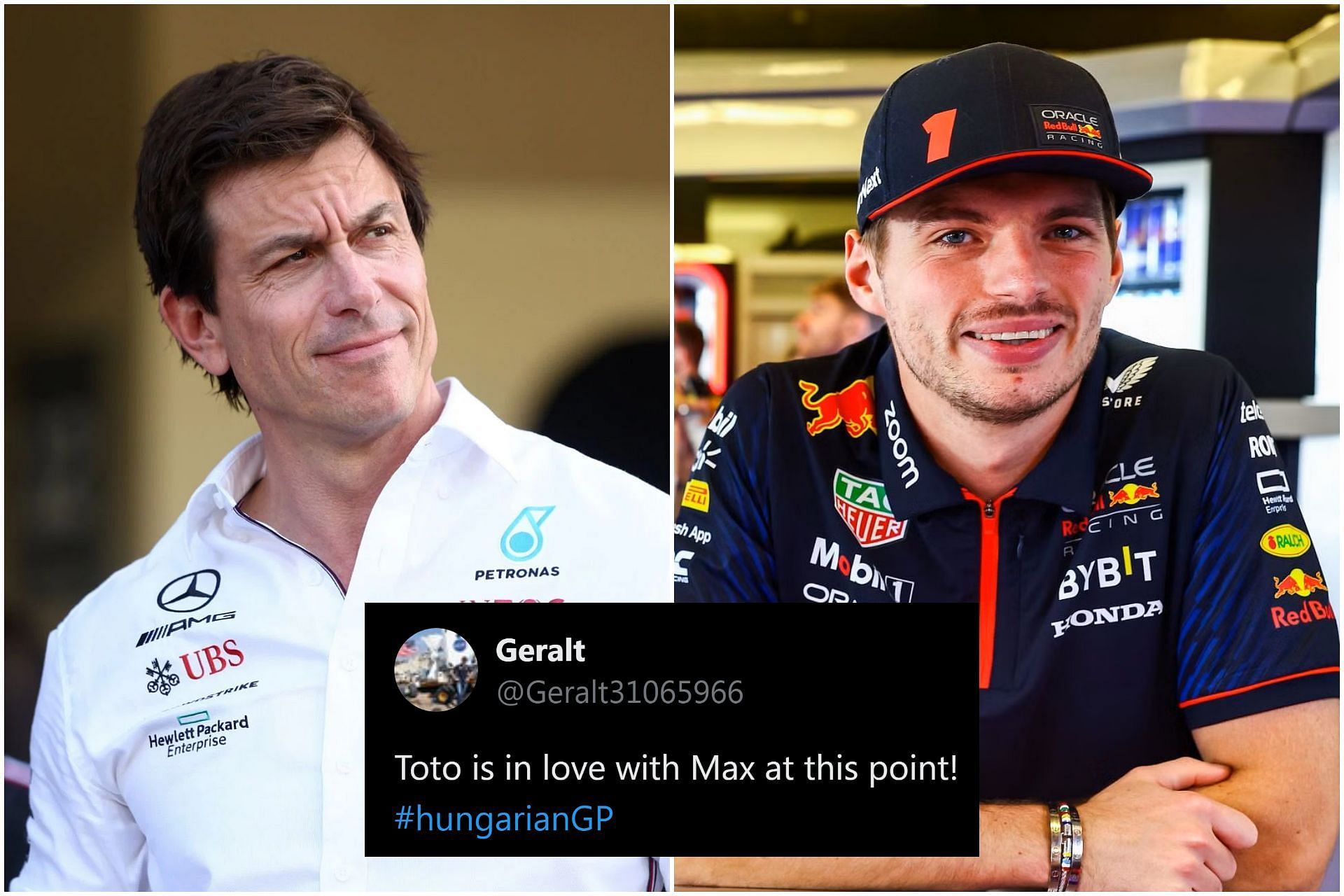 Toto Wolff (L) and Max Verstappen (R) (Collage via Sportskeeda)