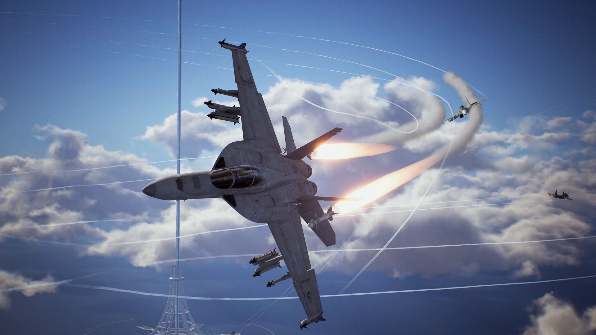 Despite being a Switch port, AC7 can often look breathtaking, especially in Handheld Mode (Image via Bandai Namco)