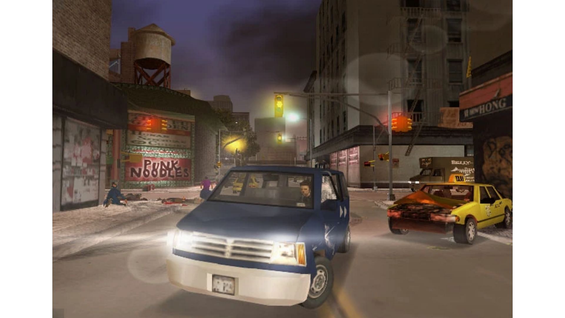 A screenshot of Liberty City at night (Image via Rockstar Games)