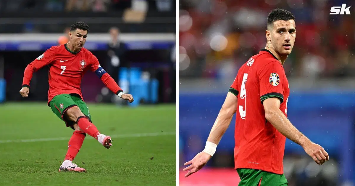 Cristiano Ronaldo (left) and Diogo Dalot