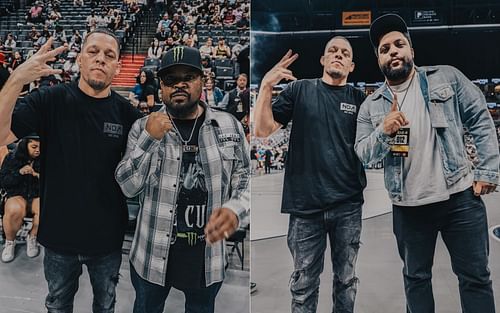 Nate Diaz with Ice Cube and O'Shea Jackson Jr.