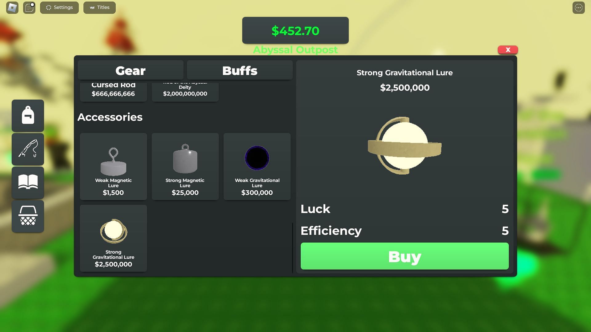 Lure shop (Image via Roblox)