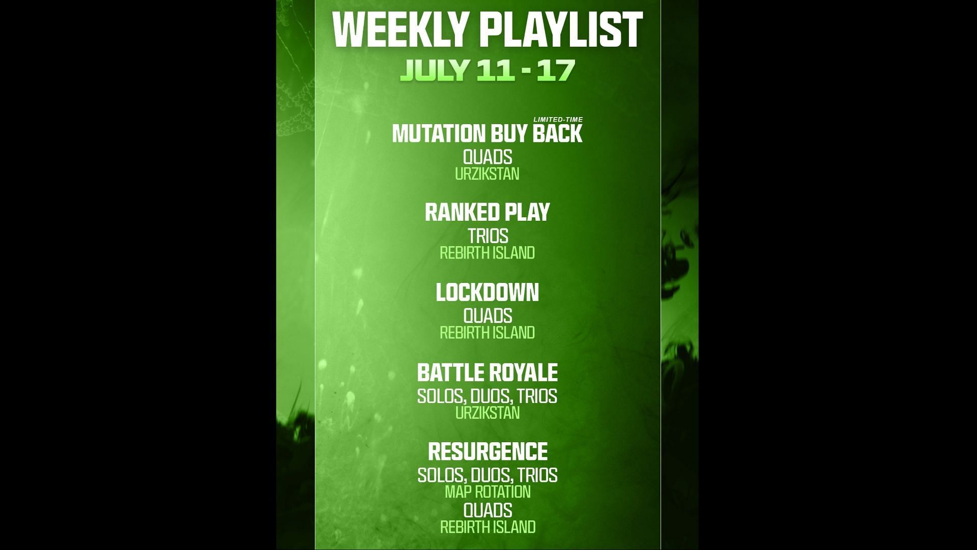 Warzone playlist update (July 11-17) (Image via Activision)