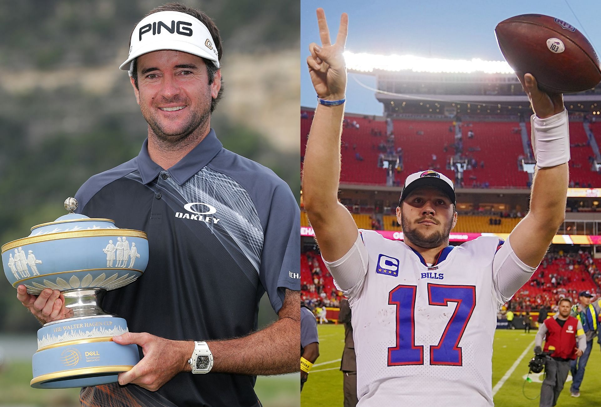 Bubba Watson and Josh Allen (via Getty)