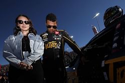Bubba Wallace and his pregnant wife Amanda Wallace enjoy a gaming session together ahead of Chicago NASCAR race