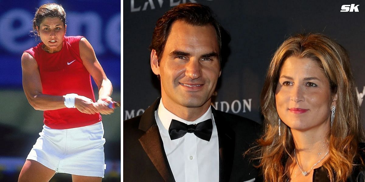 Roger Federer with Mirka (R); (Images: Getty)