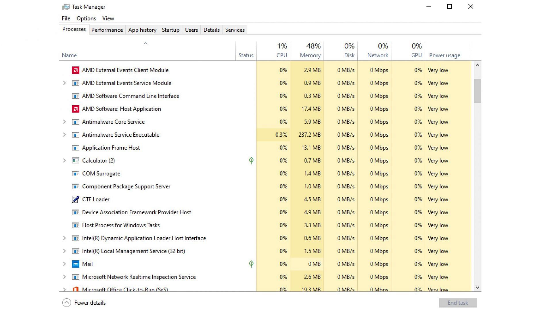 Close Discord from this list on Task Manager (Image via Microsoft)