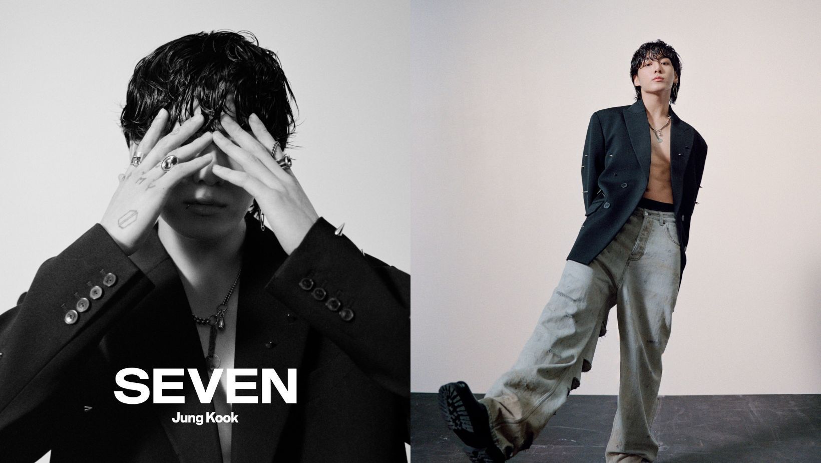 Revisiting historic achievements earned by BTS&rsquo; Jungkook&rsquo;s &quot;SEVEN&quot;. (Images via X/@BIGHIT_MUSIC)