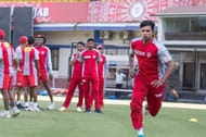 T Natarajan in a training session for the Kings XI Punjab (now Punjab Kings) (Image Credits: T Natarajan's Instagram)