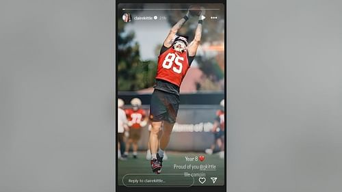 George Kittle's wife Claire gushes over 49ers star as TE completes 7 years in NFL (Image Source: Claire Kittle/Instagram)