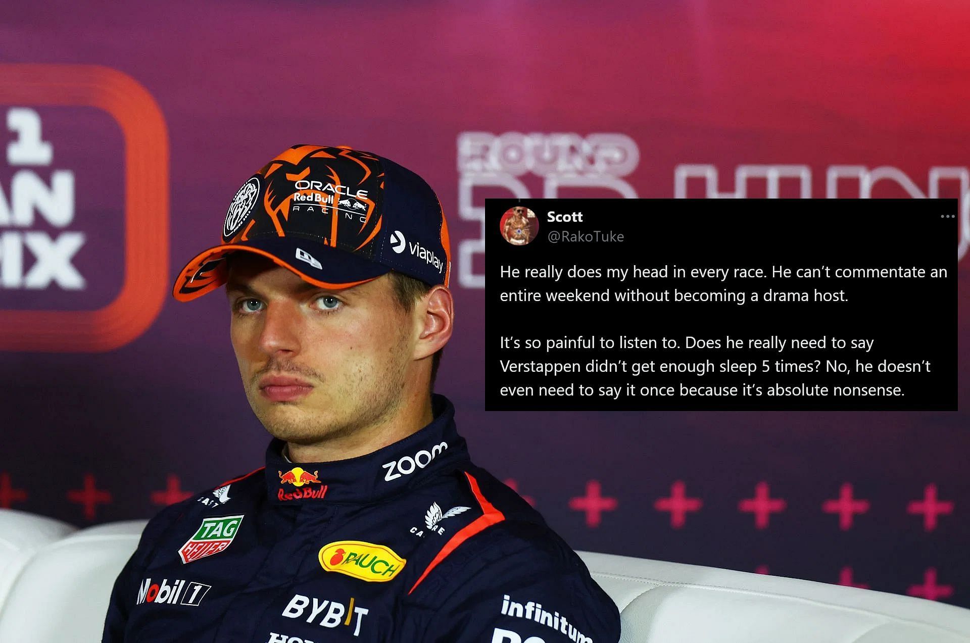 Max Verstappen criticized by F1 commentator David Croft at the 2024 F1 Hungarian Grand Prix for his sim racing (Image via Getty || X/RakoTuke)