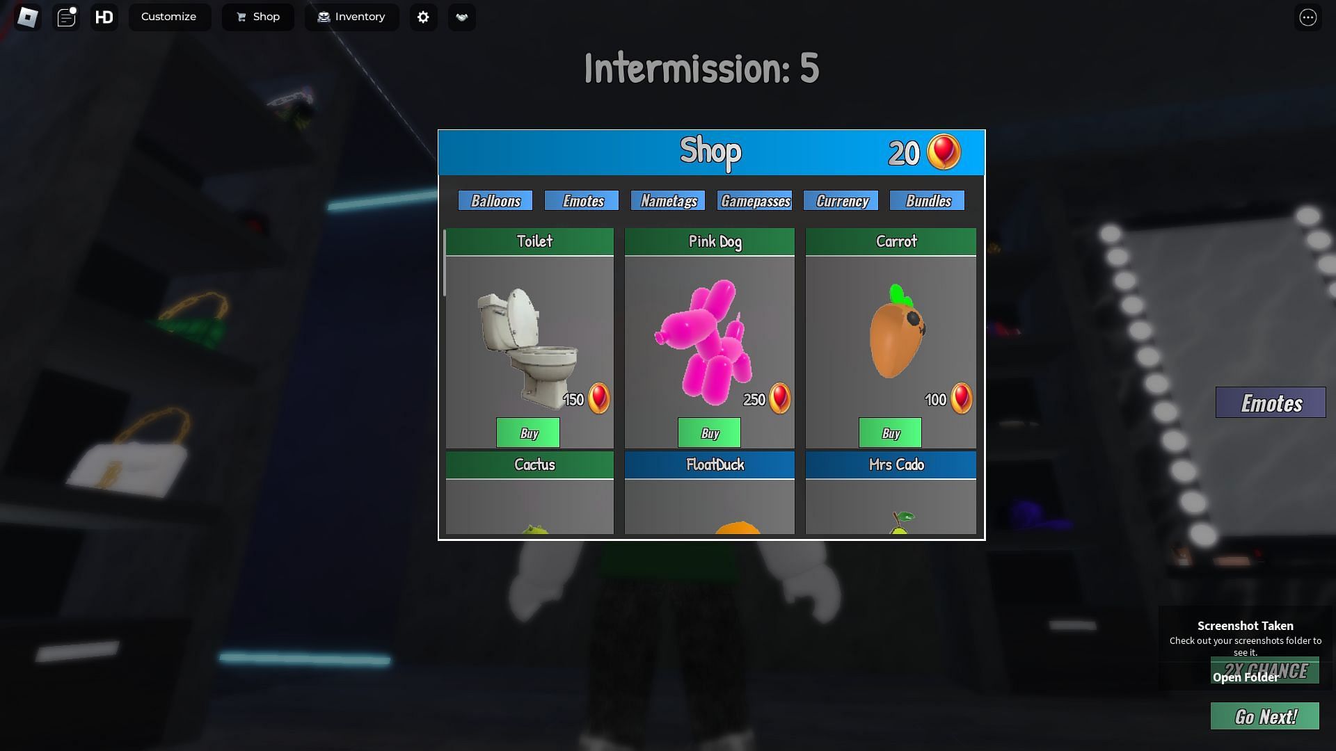 In-game shop (Image via Roblox)