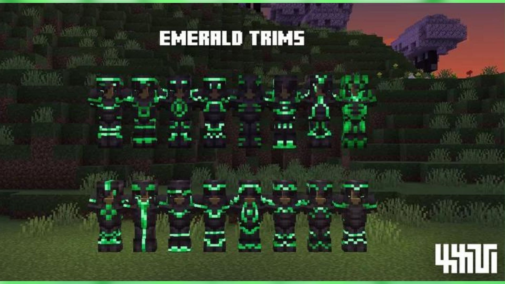 The emerald glowing armor trim (Image via Planet Minecraft)