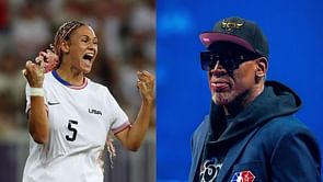 Trinity Rodman appears bemused when asked about dad Dennis' reaction to scoring first Olympics goal: "My mom was there"