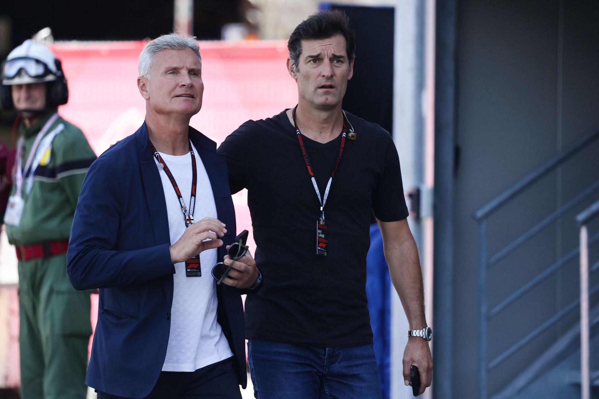 David Coulthard and Mark Webber at Circuit de Monaco in Monaco on May 25, 2024. (Photo by Jakub Porzycki/NurPhoto via Getty Images)