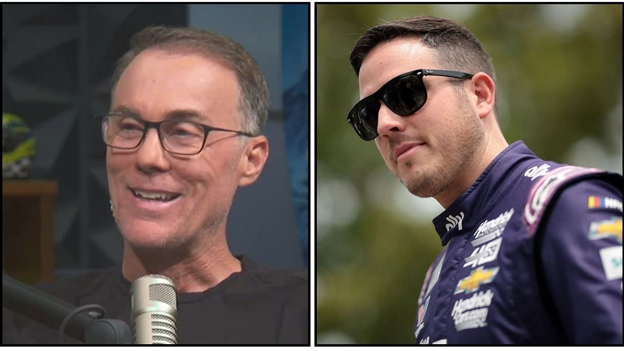 Kevin Harvick reacts to Alex Bowman