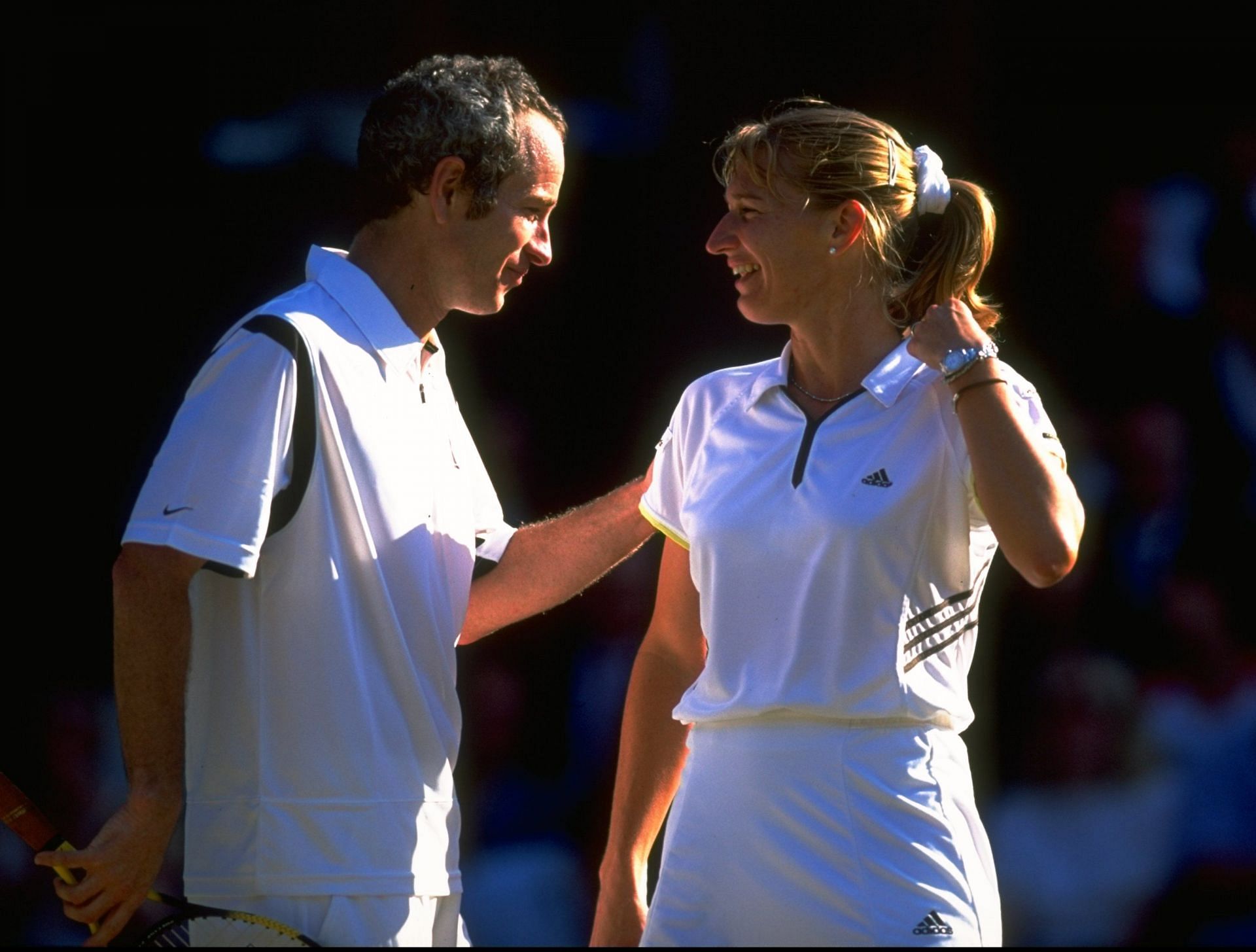 John McEnroe (left) and Steffi Graf at Wimbledon 1999 (Source: Getty)