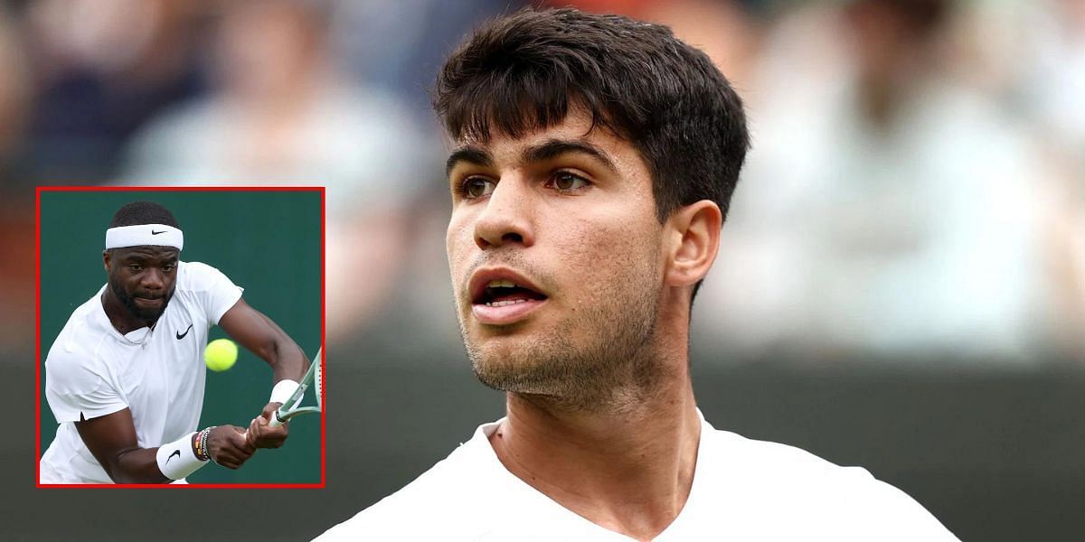 Carlos Alcaraz and Frances Tiafoe (inset). (Source: GETTY)