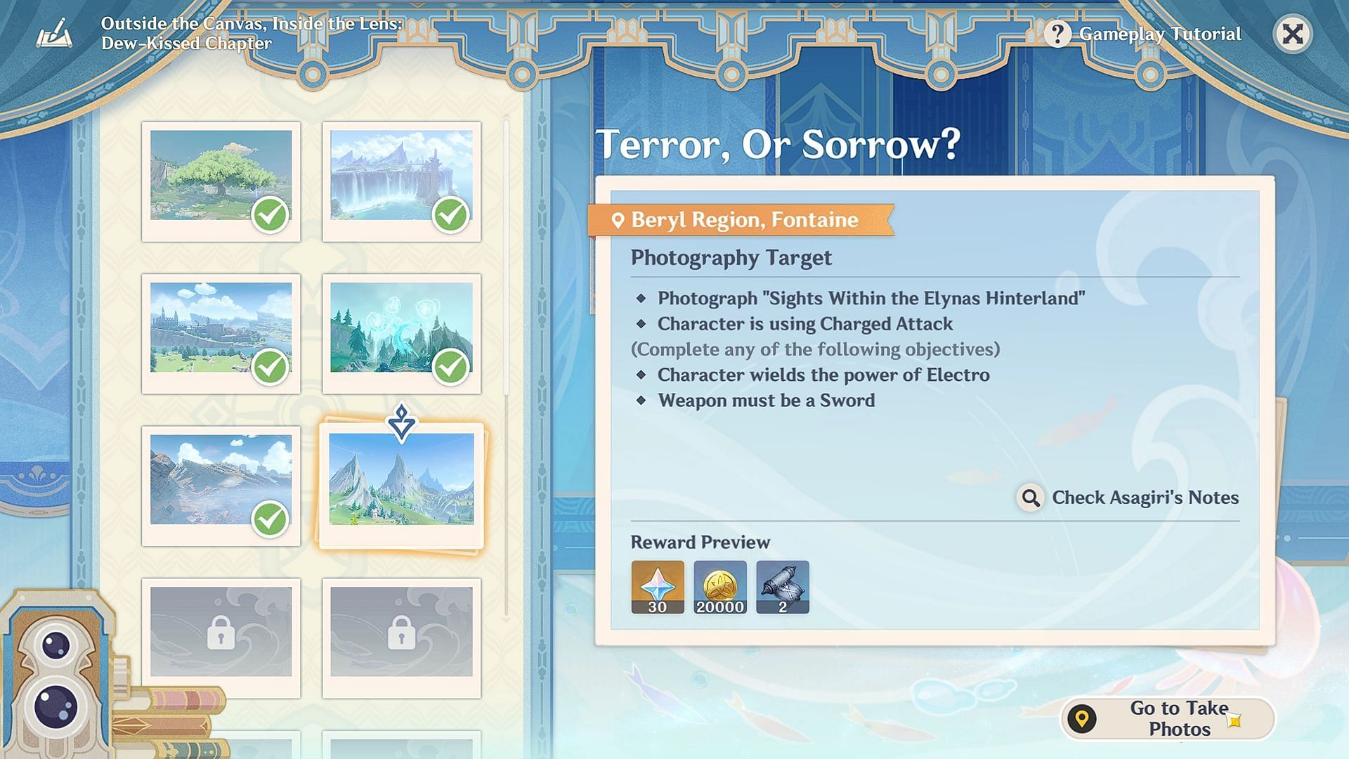 Terror, Or Sorrow? photography guide (Image via HoYoverse)