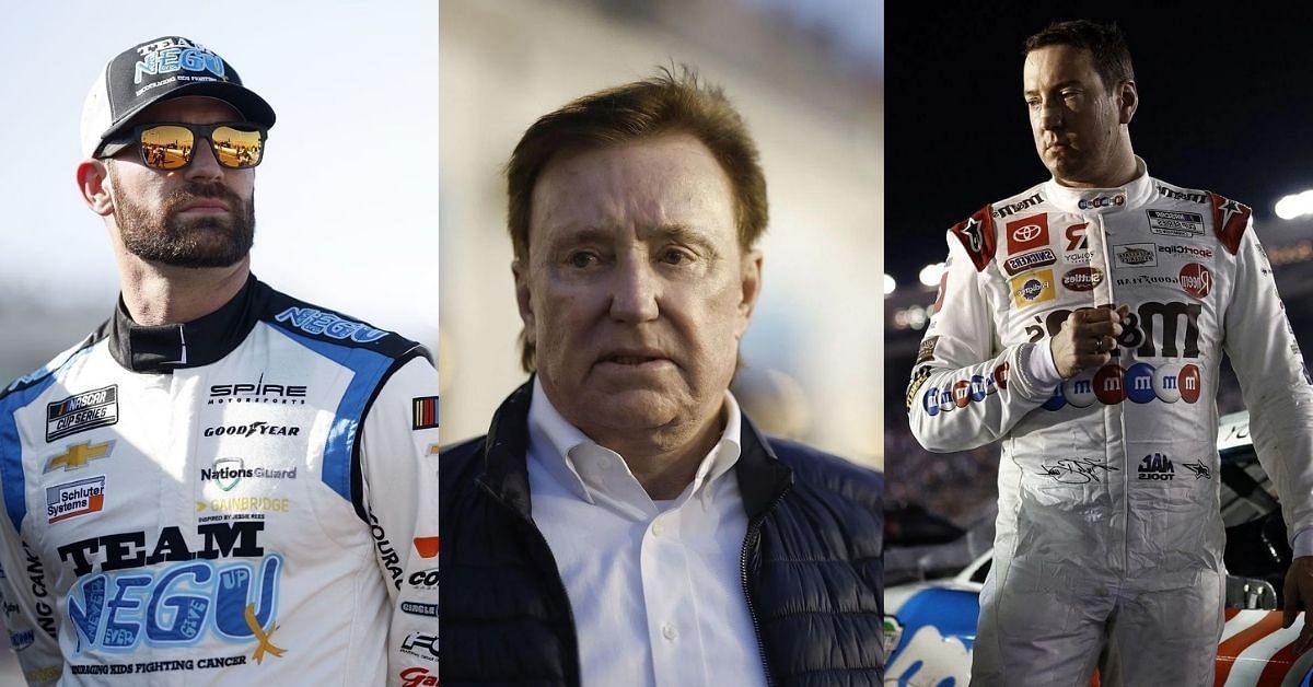 L to R- Corey LaJoie slammed by Richard Childress for wrecking out Kyle Busch (Image: Getty)