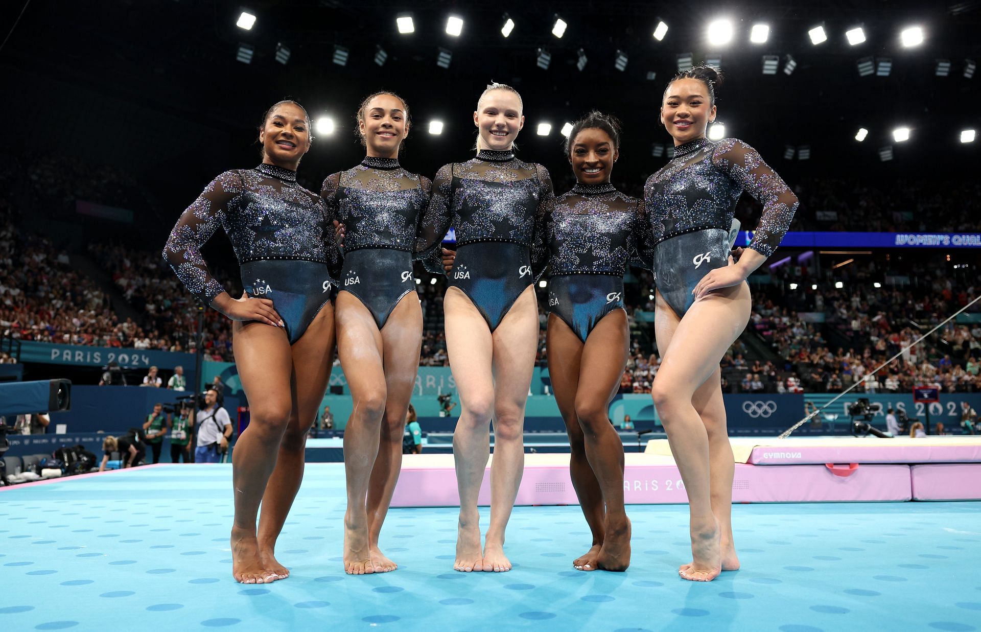 Team USA Women&#039;s Gymnastics team at the Paris Olympics 2024 (Image via: Getty Images)