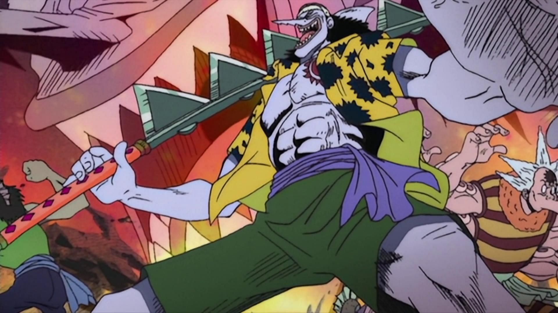 Arlong wielding Kiribachi in One Piece (Image via Toei Animation)