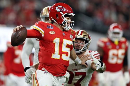 Patrick Mahomes during Super Bowl LVIII - San Francisco 49ers v Kansas City Chiefs (Image credit: Getty)