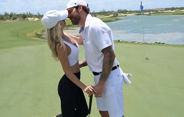  Tyler Seguin and wife Kate golf in Albany, Bahamas on their one-year marriage anniversary (Image Credit: Kate Seguin/Instagram)