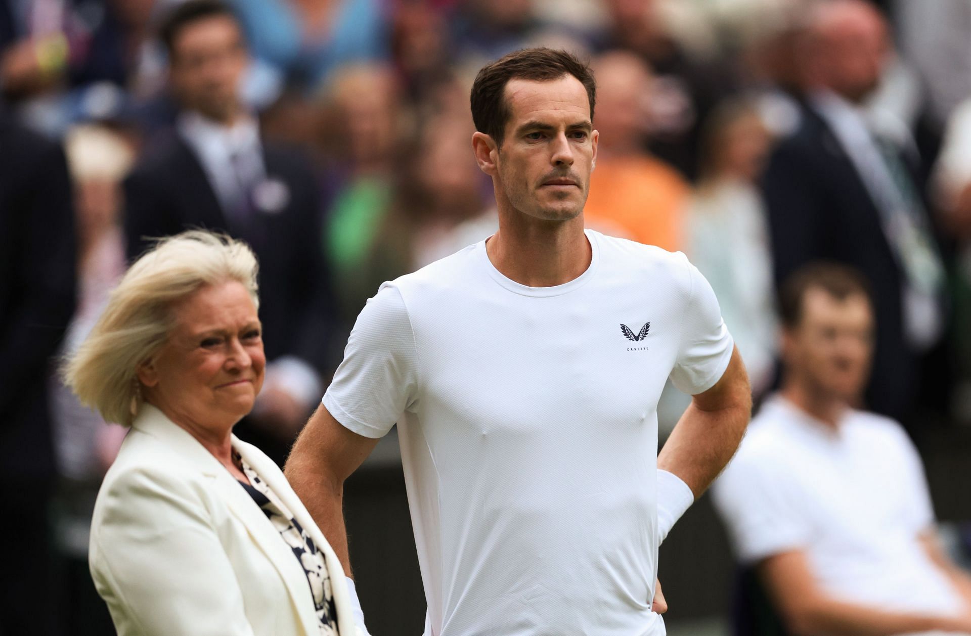 Andy Murray during his farewell ceremony at The Championships - Wimbledon 2024. (Source: GETTY)