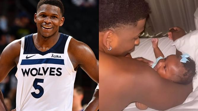 Anthony Edwards' girlfriend Jeanine Robel shares wholesome picture of T-Wolves guard and his daughter in bed ahead of Team USA duty